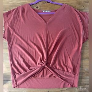 Rust V-Neck Twist‎ Front Top